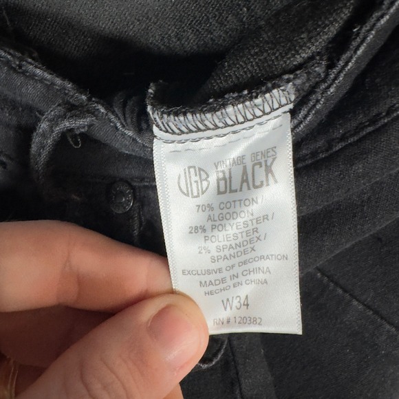 Vintage Genes Black Slim Fit Men's Denim Shorts Size 34 Black - Picture 4 of 8